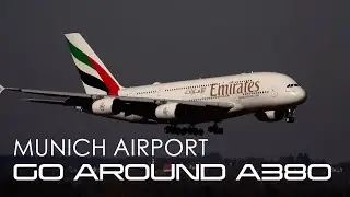 AIRBUS A380 GO AROUND MUNICH AIRPORT AFTER CANCEL TAKE OFF UNITED B767