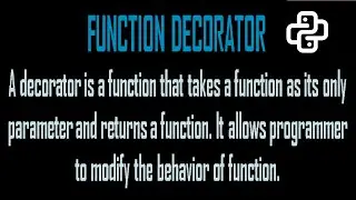 What are Function Decorator in Python | How do you use the Decorator Function in Python?