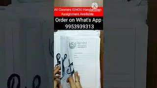 IGNOU Assignment kaise banaye | Order IGNOU Handwritten Assignment on What's App - 9953939313