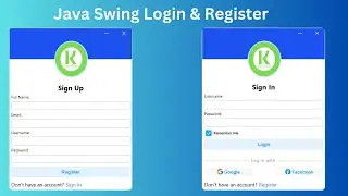 Modern Login & Register Form in Java Swing | Custom UI Design