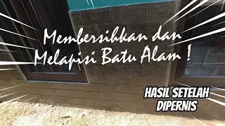 Membersihkan dan melapisi dinding batu alam