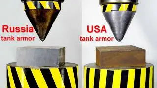 HYDRAULIC PRESS VS TANK ARMOR US AND RUSSIA