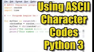 Working with ASCII Character Codes in Python 3