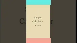 simple Calculator in c++ 
