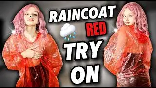 [4K USA] Vivid Transparent Raincoat ☔ Clean Bright Tones Try-On & Silky Smooth Motion