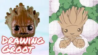 Groot- Drawing the Funko Pop! Marvel Advent Calendar (Day 19)
