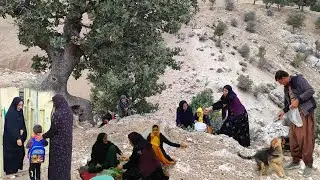 Collecting acorns for sale and expenses of the nomadic family and going to school