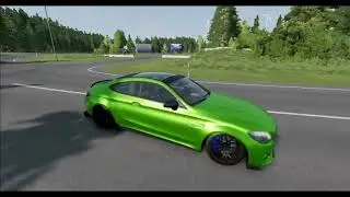 Cars leaving car show in BeamNG