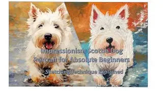 Acrylic Painting for Beginners: Scottie Dog in Impressionist Style with Grid Technique
