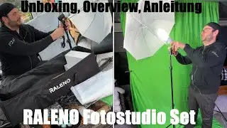 RALENO Photo Studio Set, Background Support System (Green Screen) Set Overview, Unboxing and Inst...