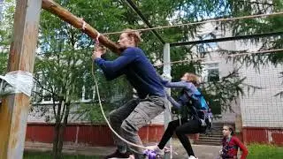 Восстановление верхних перил на узел штык с обносом, этап параллельные перила.