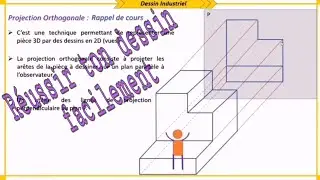 Projection Orthogonale : Rappel cours +Exercises d'application - Mechanical Industrial Drawing
