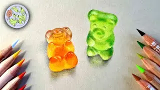 Draw cute Gummy Bears with Colored Pencils 😋