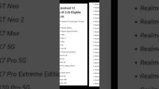 device support realme ui 3.0 || android 12
