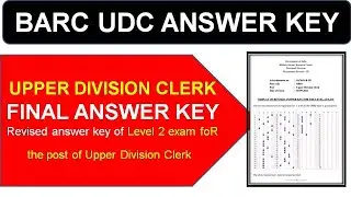 BARC UDC Revised Answer key 2021 Declared, BAArC UDC Level 2 Result, BARC Final Answer Key  2021 Out