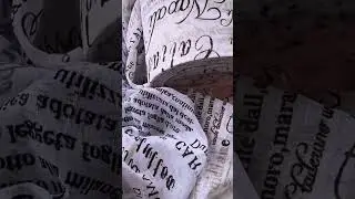 Тюль льон з принтом газета