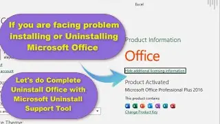 Microsoft Office Uninstall/ Install Issues (solved). #msoffice #windows10