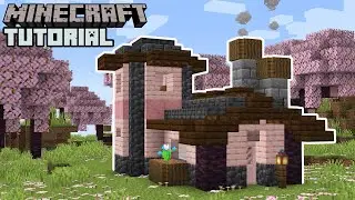 Minecraft 1.20 - Cherry Blossom Starter House Tutorial (How to Build)