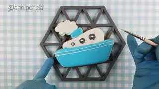 Пряник - Кораблик на 23 февраля. Мастер-класс по пряникам. Cookies with icing. Decorated cookies.