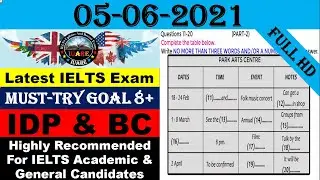 Latest IELTS Exam Listening Test With Answers | IELTS Listening Test 2021 | 05-06-2021
