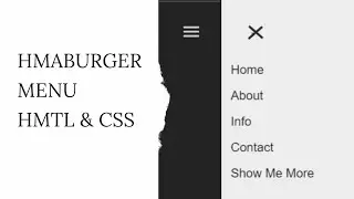 Design a Modern Hamburger Menu HTML & CSS - No Talking