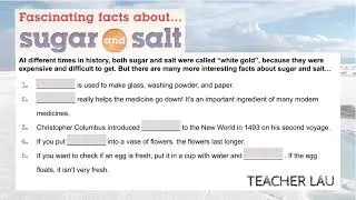 9B 9.12 Listening: Fascinating facts about sugar and salt