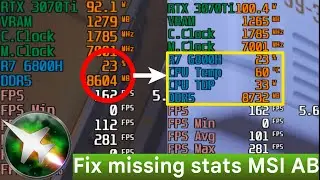 MSI Afterburner fix missing stats! (Ryzen 6000 Laptop CPU Temp TDP Clockspeed etc)