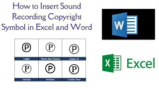 How to insert sound recording copyright symbol in Excel and Word