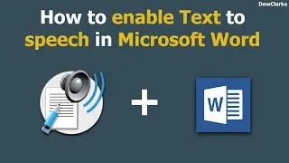 How to enable Text to Speech in Microsoft Word