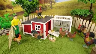 DIY Chicken Coop farm Diorama/ Cattle farm House/ Hens Roosters Chicks