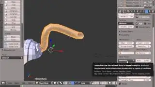Blender Extrude on Curve example (Making horns)