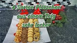 4 Sorten Weihnachtsplätzchen aus einem Teig. Einfach und lecker.