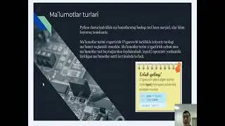 4-dars. PYTHONDA MA’LUMOT TURLARI