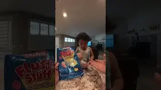 Yummy! Baby Chloe wants Daddy to buy more Fluffy Stuff Cotton Candy; she is very like it.😋