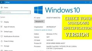 windows specifications  and version check ll how to check windows specification
