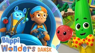 Frugt eller grøntsager? | Blippi Dansk | Moonbug Børn Dansk - tegnefilm for børn