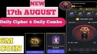 17August Hamster Kombat Daily Combo & Daily Cipher Code|Hamster Daily Cipher Code |17AUG Daily Combo
