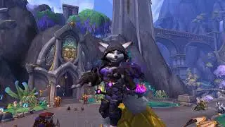 Vulpera Rogue Dancing atop the Valdrakken Fountain