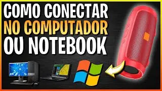 Como CONECTAR caixa de som bluetooth Charge Mini no PC, Notebook, Computador, Windows