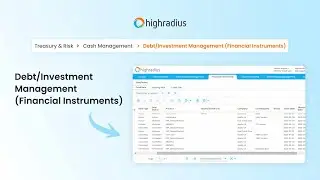HighRadius Cash Management Software For Debt & Investment Tracking
