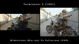 Terminator 2 Judgement day widescreen vs fullscreen aspect ratio comparison Blu-ray vs VHS 4