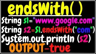 endsWith( ) method  in string | java | ICSE X | class 10 | Semester 2 | computer applications