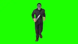 Michael Myers run animated front chroma