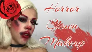 Halloween Drag evil clown makeup 🤡🔪🔫 | mat makeup |#makeupclown #dragqueenmakeupfrancais#boytogirl
