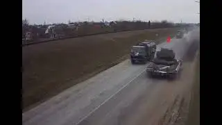 Russia tank flying Soviet Flag