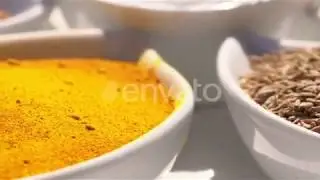Dry Spices on a Rotary Table | Stock Footage