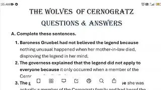 The Wolves of Cernogratz class 7 Gulmohar question answer of chapter 6