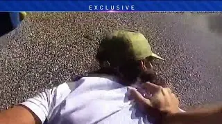 Police bodycam video shows arrest after wild foot chase at shopping mall