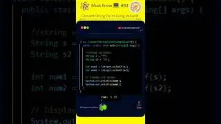 How To Code Java Display Convert String To Int Using ValueOf 💯 #84 