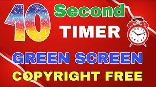 Copyrightfree Countdown Timer Of 10 Seconds Green Screen | 10 Seconds Reverse Countdown Green Screen